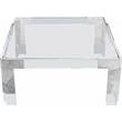 Maklaine Contemporary Squared Glass Top Coffee Table in Chrome