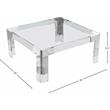 Maklaine Contemporary Squared Glass Top Coffee Table in Chrome