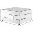 Maklaine Contemporary Stacked Design Mirrored Glass Coffee Table