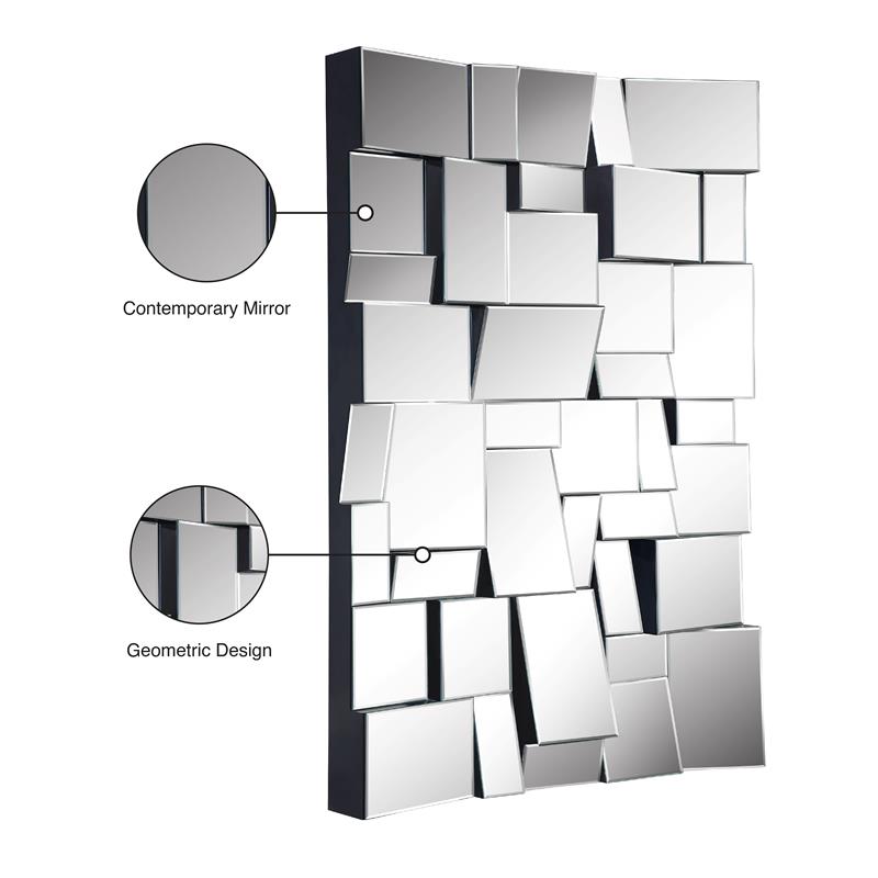 Maklaine Modern / Contemporary Geometric Designed Glass Mirror