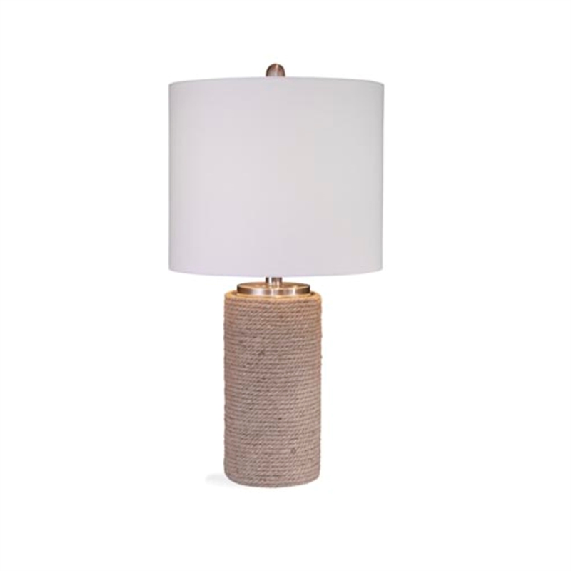 Maklaine Contemporary Coastal Table Lamp in Natural Rope Fabric