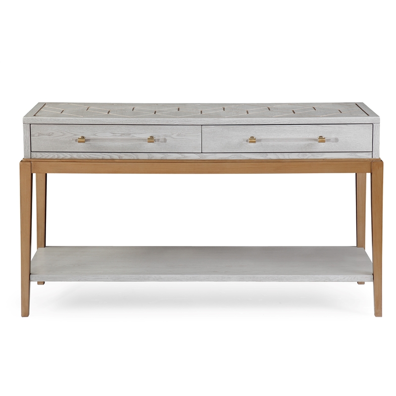 Maklaine Contemporary Wood Console Table in Soft Graphite Gray