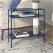 Maklaine Modern / Contemporary Metal Side Table in Blue Finish