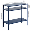 Maklaine Modern / Contemporary Metal Side Table in Blue Finish