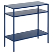 Maklaine Modern / Contemporary Metal Side Table in Blue Finish