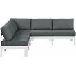 Maklaine Contemporary Grey Outdoor Patio Fabric Modular Sectional