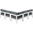 Maklaine Contemporary Grey Outdoor Patio Fabric Modular Sectional