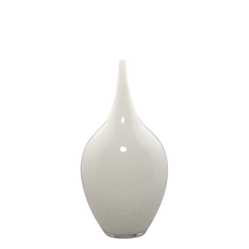 Maklaine Contemporary Glass Decorative Vases in White (Set of 3)