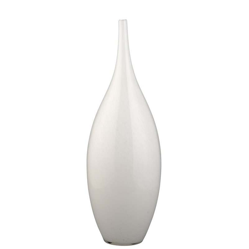 Maklaine Contemporary Glass Decorative Vases in White (Set of 3)