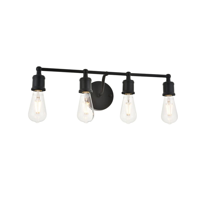 Maklaine 4-Light Mid-Century Metal Wall Sconce in Black Finish