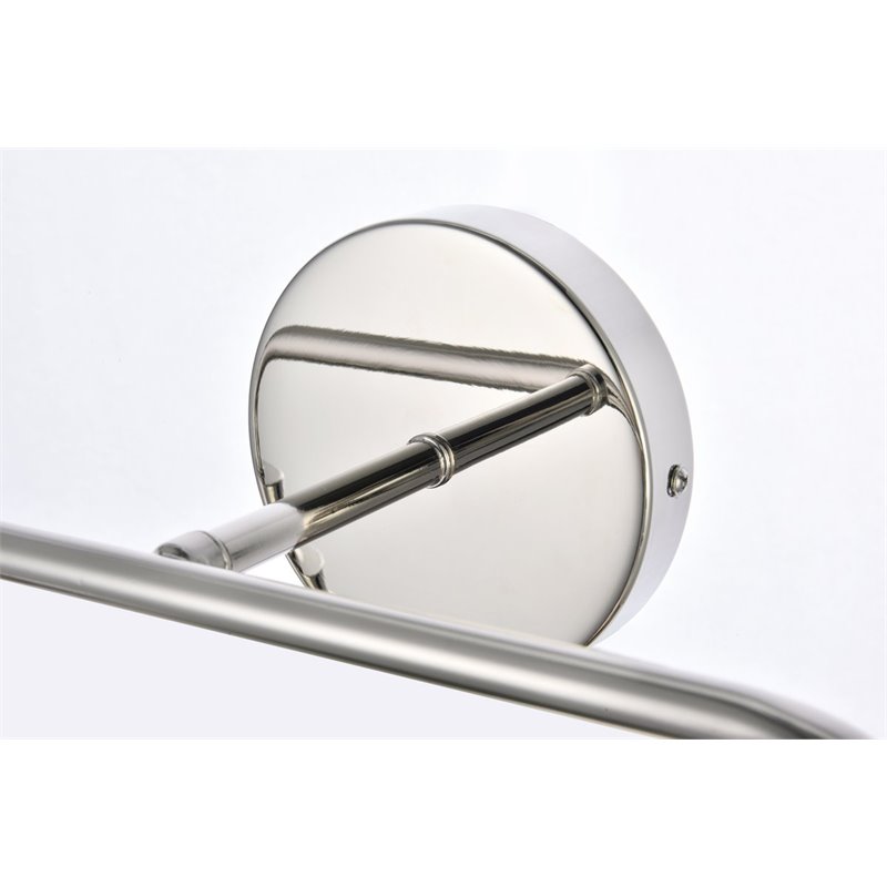 Maklaine 2-Light Metal Bath Sconce in Polished Nickel and Frosted