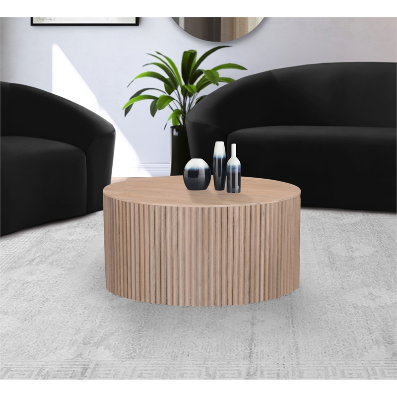 Maklaine Modern / Contemporary Solid Mango Wood Natural Coffee Table