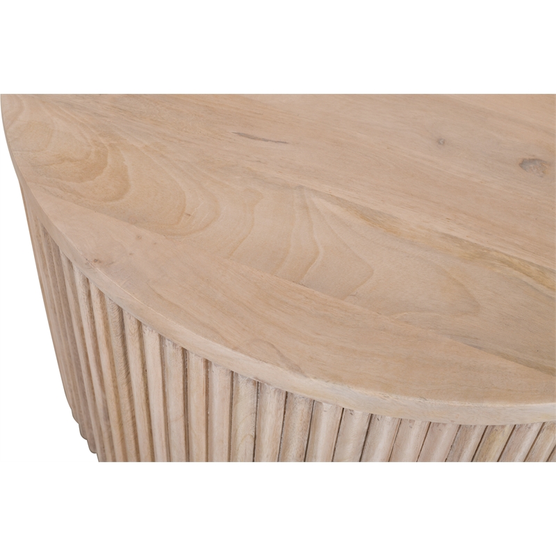 Maklaine Modern / Contemporary Solid Mango Wood Natural Coffee Table