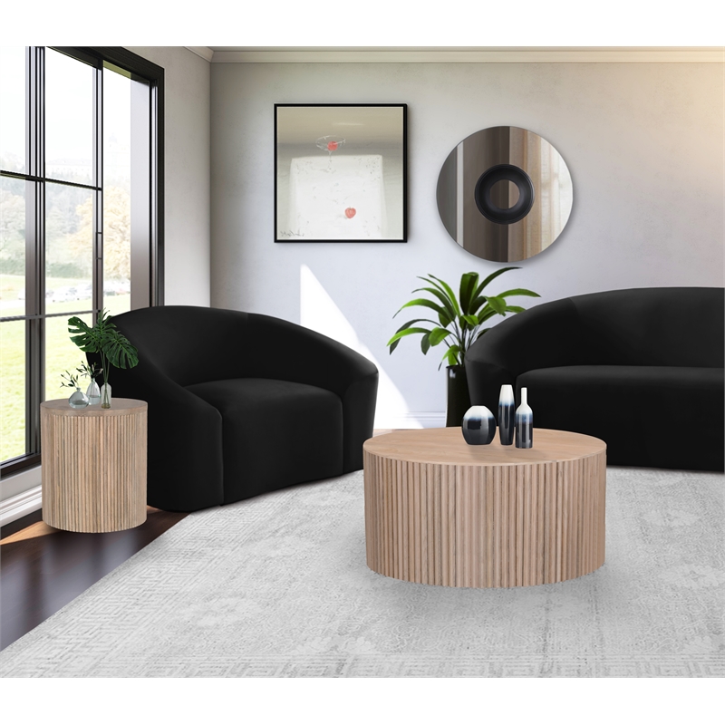 Maklaine Modern / Contemporary Solid Mango Wood Natural Coffee Table