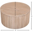 Maklaine Modern / Contemporary Solid Mango Wood Natural Coffee Table