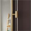 Maklaine Contemporary Glass Acrylic/Brushed Gold Rectangle Mirror