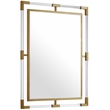 Maklaine Contemporary Glass Acrylic/Brushed Gold Rectangle Mirror