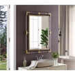 Maklaine Contemporary Glass Acrylic/Brushed Gold Rectangle Mirror