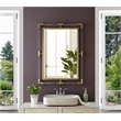 Maklaine Contemporary Glass Acrylic/Brushed Gold Rectangle Mirror