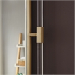 Maklaine Contemporary Glass Acrylic/Brushed Gold Rectangle Mirror