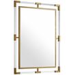 Maklaine Contemporary Glass Acrylic/Brushed Gold Rectangle Mirror
