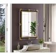 Maklaine Contemporary Glass Acrylic/Brushed Gold Rectangle Mirror