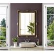 Maklaine Contemporary Glass Acrylic/Brushed Gold Rectangle Mirror