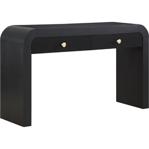 Maklaine Modern / Contemporary Rich Black Wood Veneer Console Table