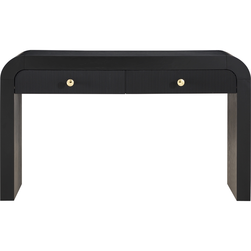 Maklaine Modern / Contemporary Rich Black Wood Veneer Console Table