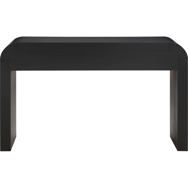 Maklaine Modern / Contemporary Rich Black Wood Veneer Console Table