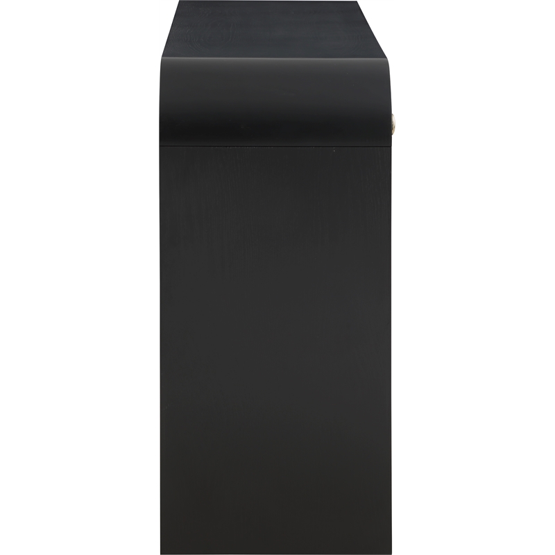 Maklaine Modern / Contemporary Rich Black Wood Veneer Console Table