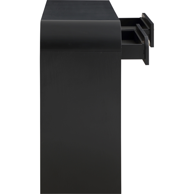 Maklaine Modern / Contemporary Rich Black Wood Veneer Console Table