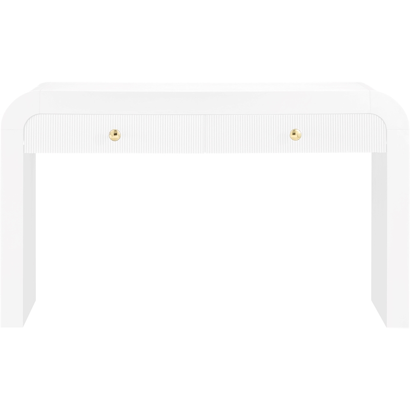 Maklaine Modern / Contemporary Rich White Wood Veneer Console Table
