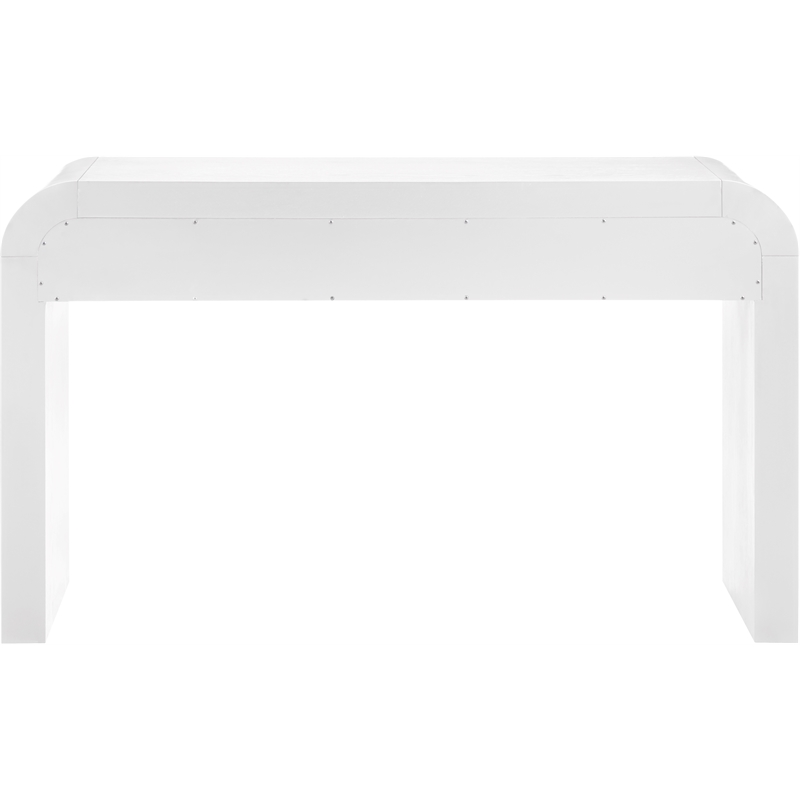 Maklaine Modern / Contemporary Rich White Wood Veneer Console Table