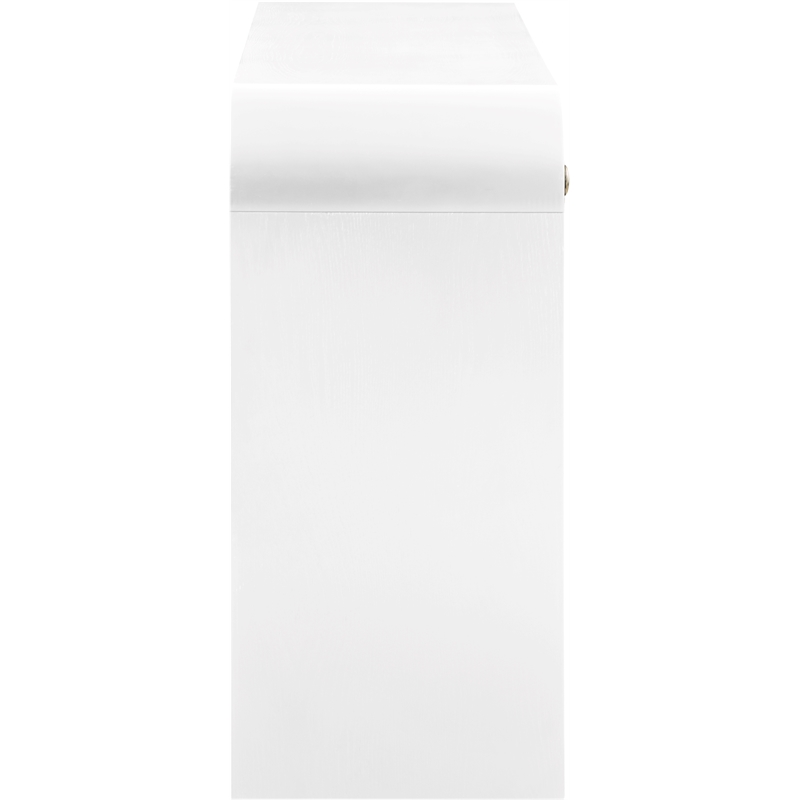 Maklaine Modern / Contemporary Rich White Wood Veneer Console Table