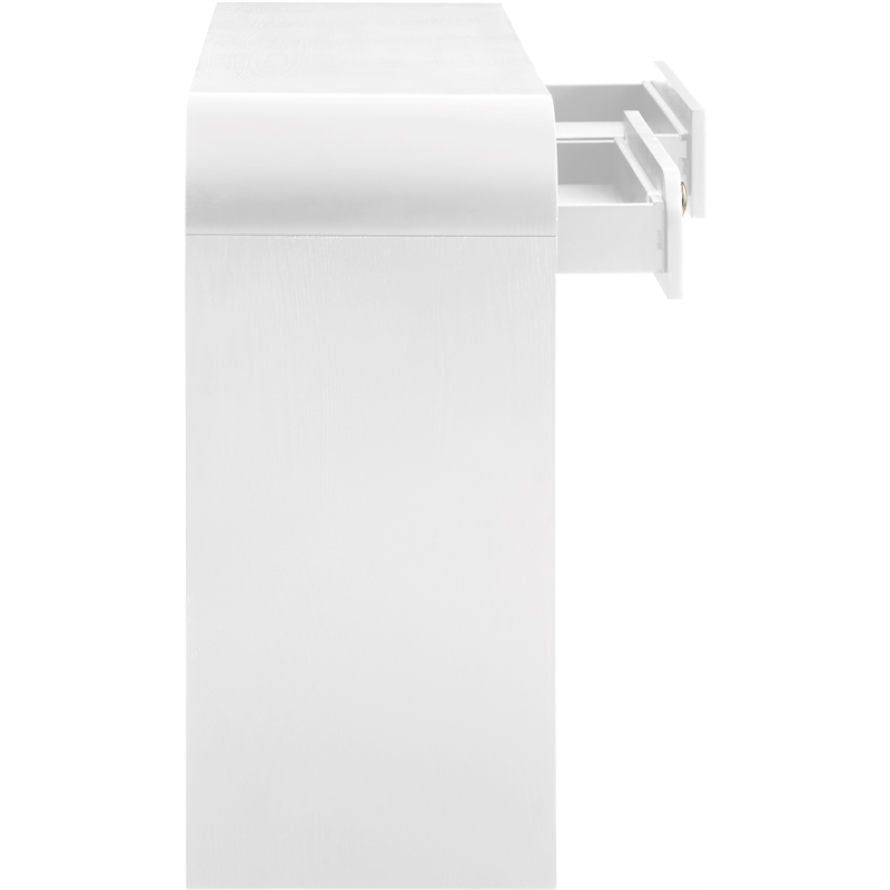 Maklaine Modern / Contemporary Rich White Wood Veneer Console Table