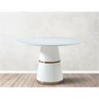 Maklaine Modern / Contemporary Round White Lacquer Dining Table