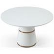 Maklaine Modern / Contemporary Round White Lacquer Dining Table