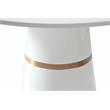 Maklaine Modern / Contemporary Round White Lacquer Dining Table