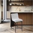 Maklaine Modern / Contemporary Cream Boucle Fabric Counter Stool