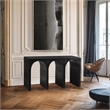 Maklaine Mid-Century Modern Solid Black Oak Finish Console Table