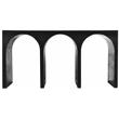 Maklaine Mid-Century Modern Solid Black Oak Finish Console Table