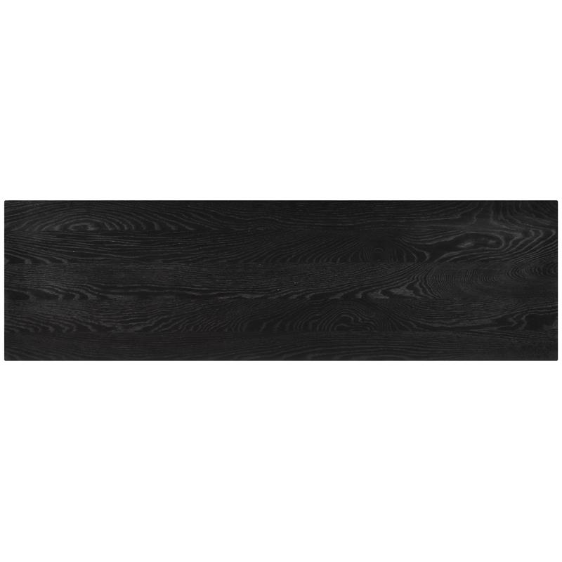 Maklaine Mid-Century Modern Solid Black Oak Finish Console Table