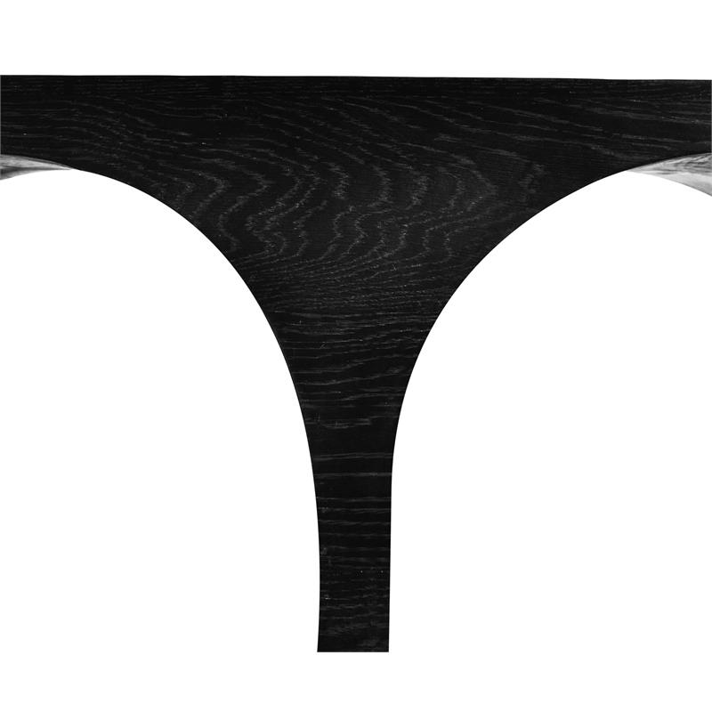 Maklaine Mid-Century Modern Solid Black Oak Finish Console Table