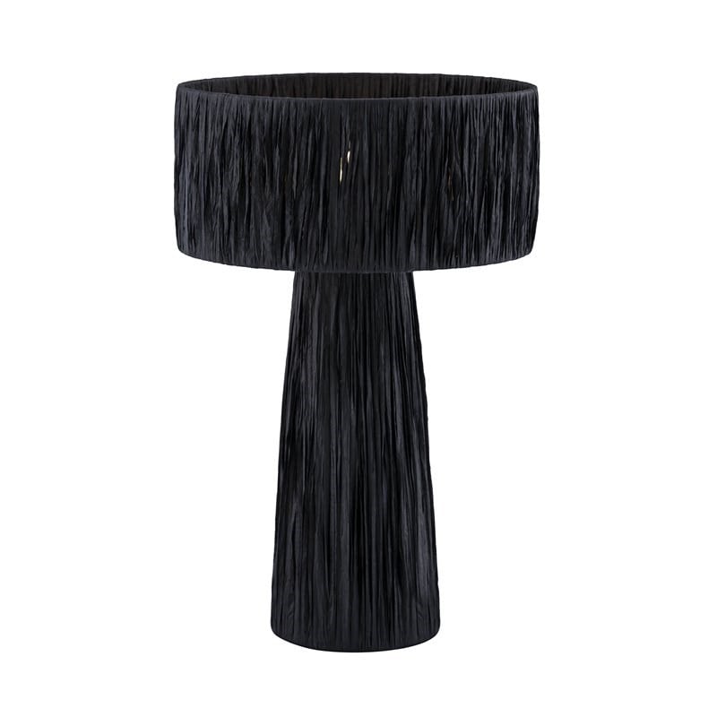 Maklaine Modern / Contemporary Raffia Fabric Black Table Lamp