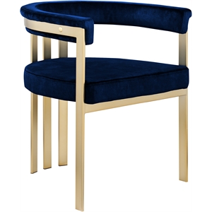 Maklaine Modern / Contemporary Navy Velvet Dining Chair (Set of 2)