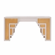 Maklaine Transitional Cream Finish & Woven Rattan Accents Desk