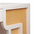 Maklaine Transitional Cream Finish & Woven Rattan Accents Desk