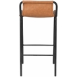 Maklaine Modern / Contemporary Cognac Faux Leather Counter Stool