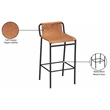 Maklaine Modern / Contemporary Cognac Faux Leather Counter Stool